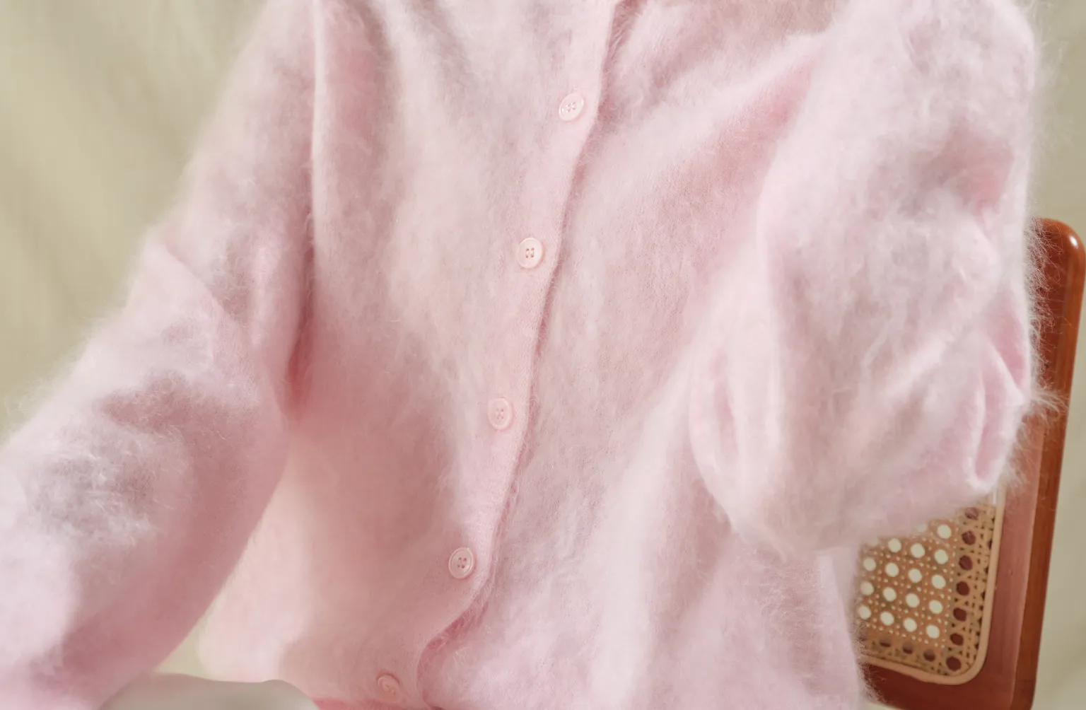 Ultra-Soft Brushed Cashmere Button-Up Cardigan